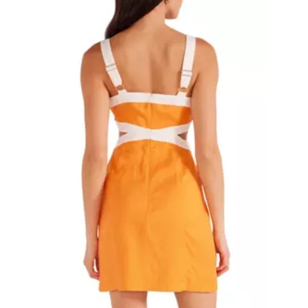 🌷🍁MINKPINK Orange Sheath Mini Dress Square Neck Sleeveless - Picture 2 of 4